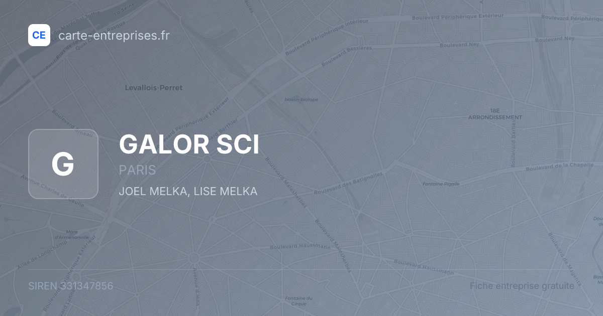 GALOR SCI — 331347856 — fiche entreprise
