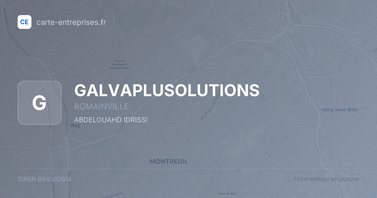GALVAPLUSOLUTIONS — 894032614 — fiche entreprise