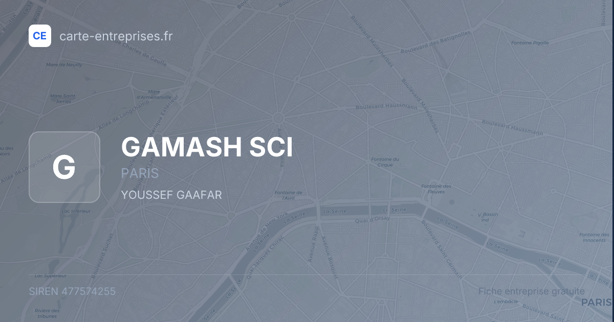 GAMASH SCI — 477574255 — fiche entreprise