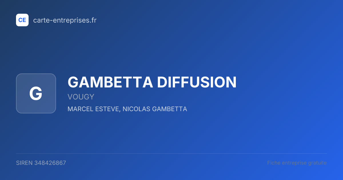 GAMBETTA DIFFUSION — 348426867 — fiche entreprise