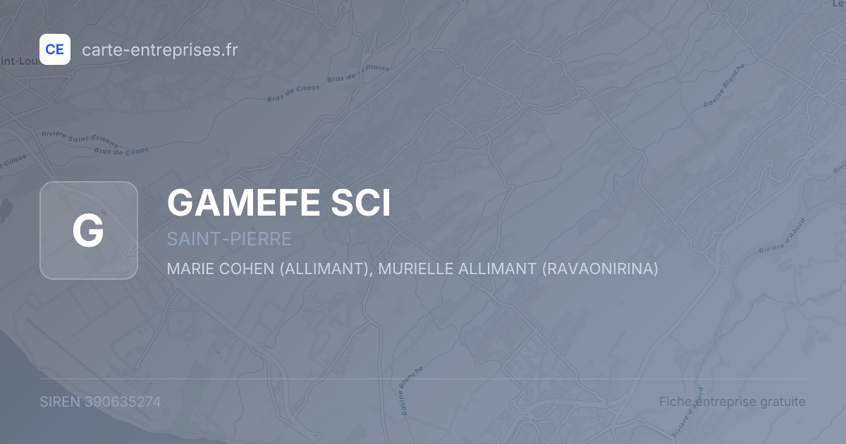 GAMEFE SCI — 390635274 — fiche entreprise