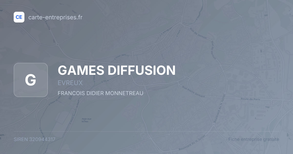 GAMES DIFFUSION — 320944317 — fiche entreprise