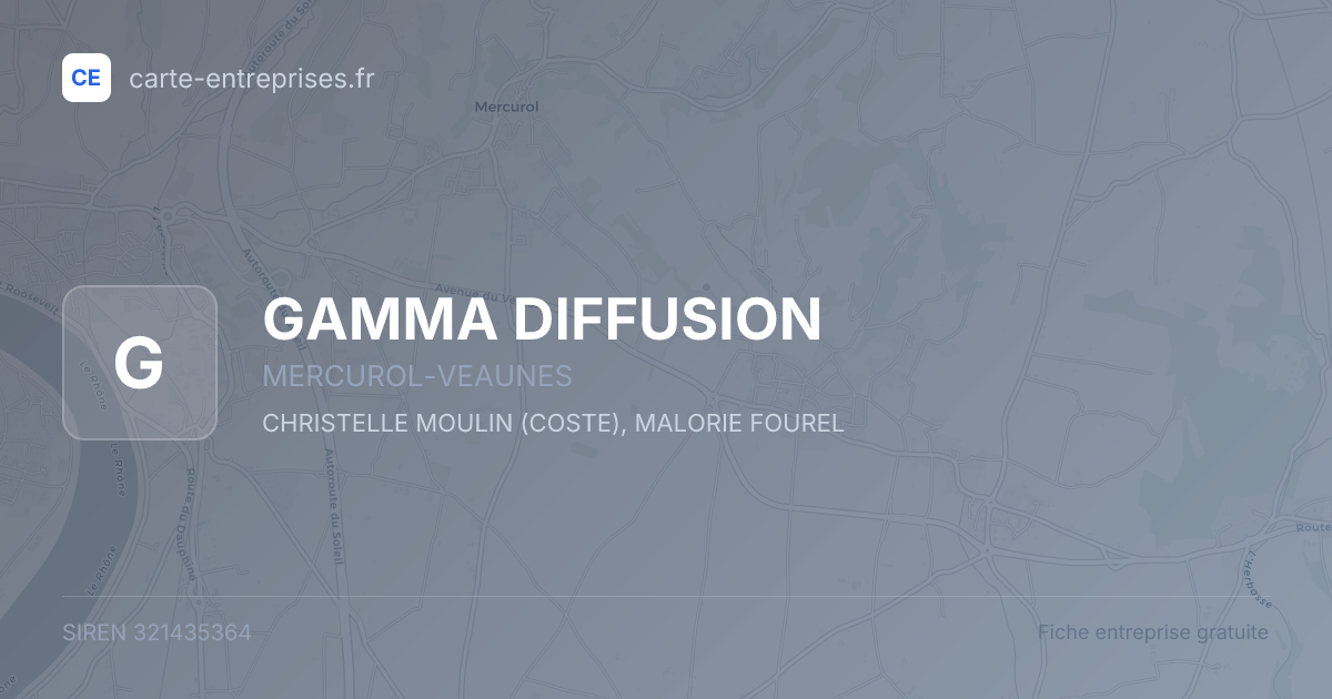 GAMMA DIFFUSION — 321435364 — fiche entreprise