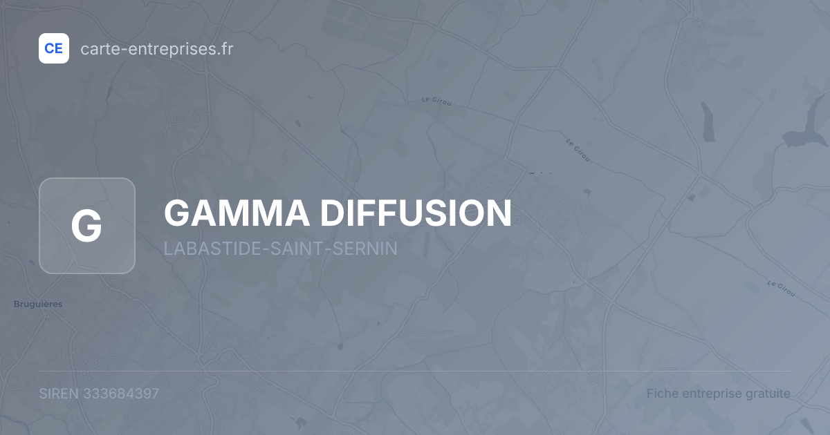 GAMMA DIFFUSION — 333684397 — fiche entreprise