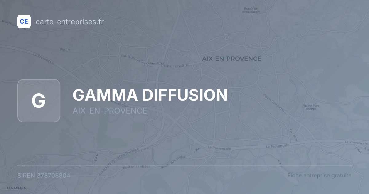 GAMMA DIFFUSION — 378708804 — fiche entreprise
