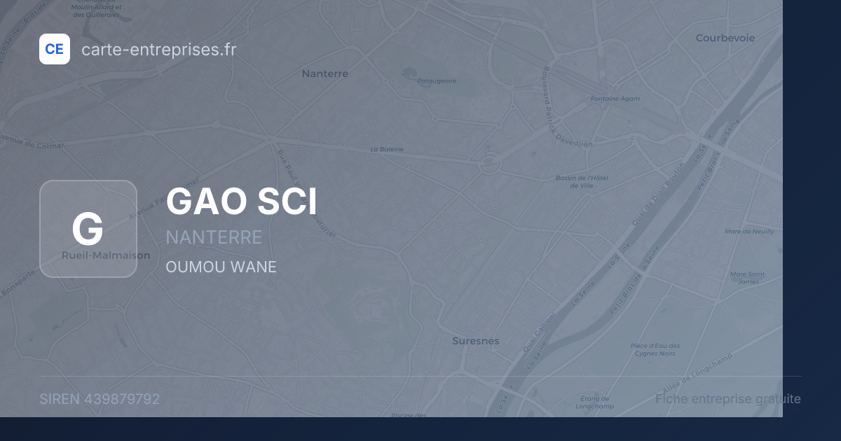GAO SCI — 439879792 — fiche entreprise