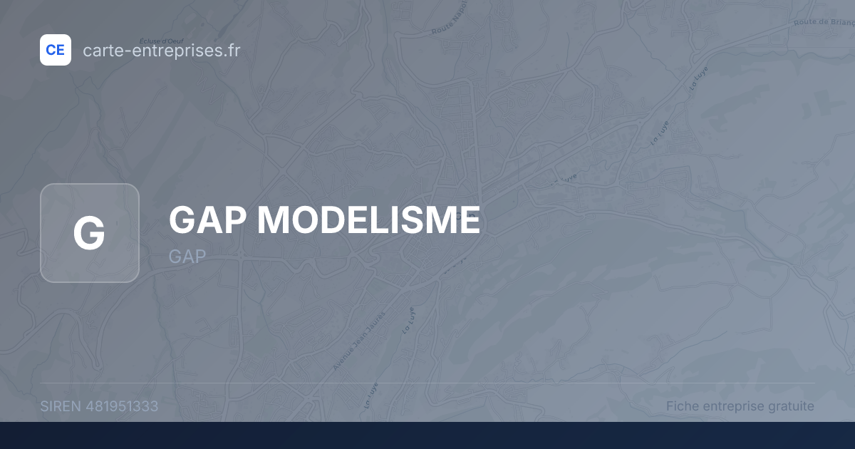 GAP MODELISME — 481951333 — fiche entreprise
