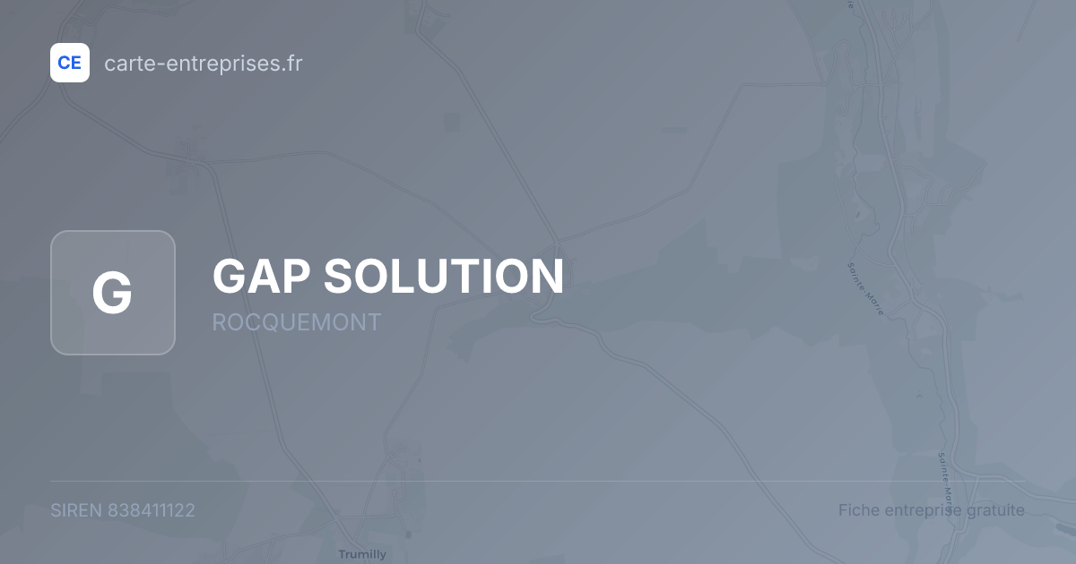 GAP SOLUTION — 838411122 — fiche entreprise