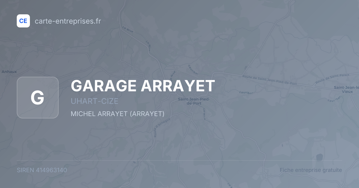GARAGE ARRAYET — 414963140 — fiche entreprise