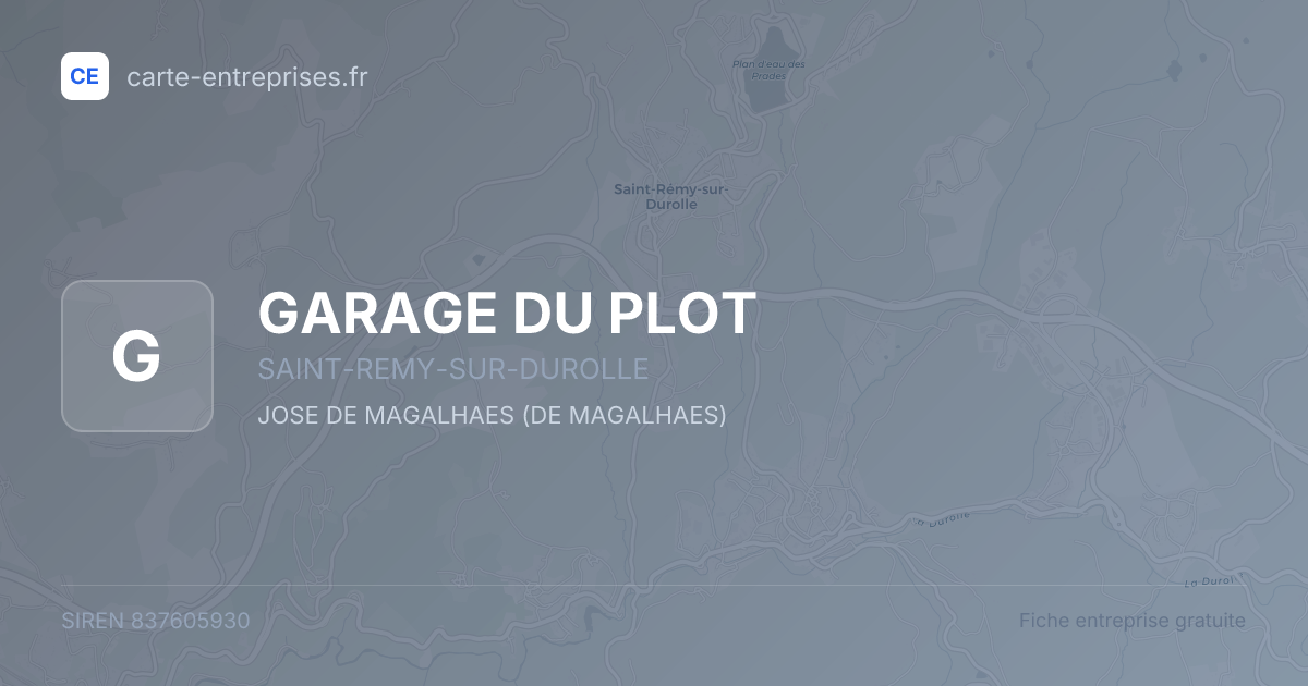 GARAGE DU PLOT — 837605930 — fiche entreprise