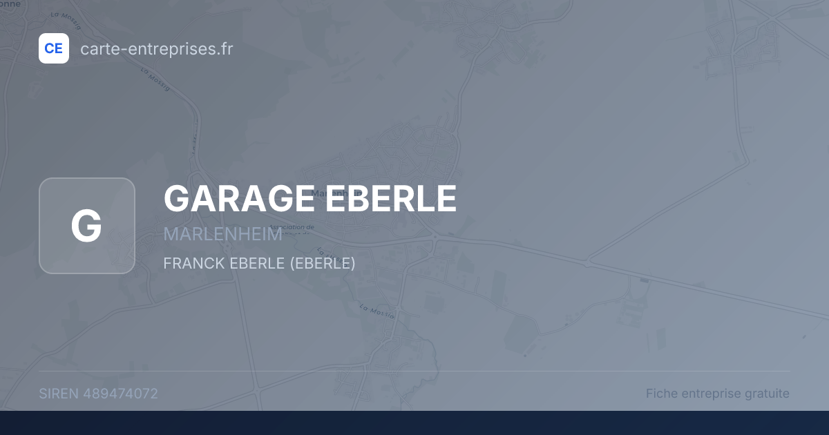 GARAGE EBERLE — 489474072 — fiche entreprise