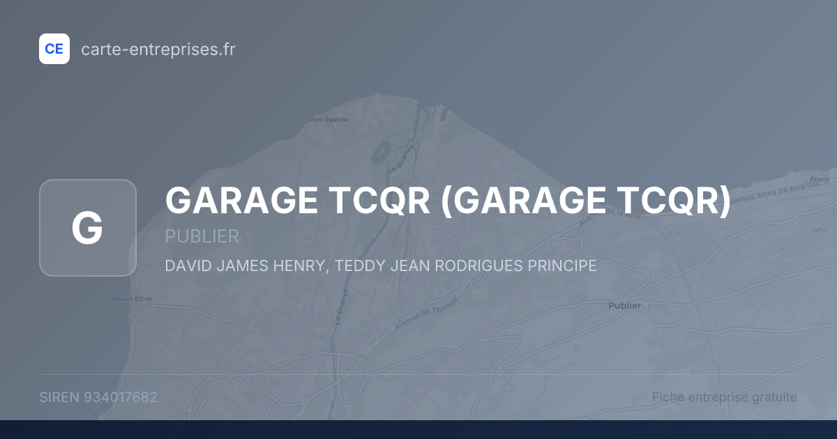 GARAGE TCQR (GARAGE TCQR) — 934017682 — fiche entreprise