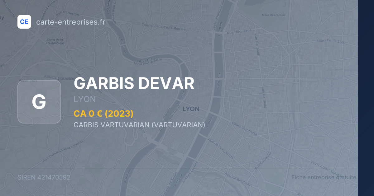 GARBIS DEVAR — 421470592 — fiche entreprise
