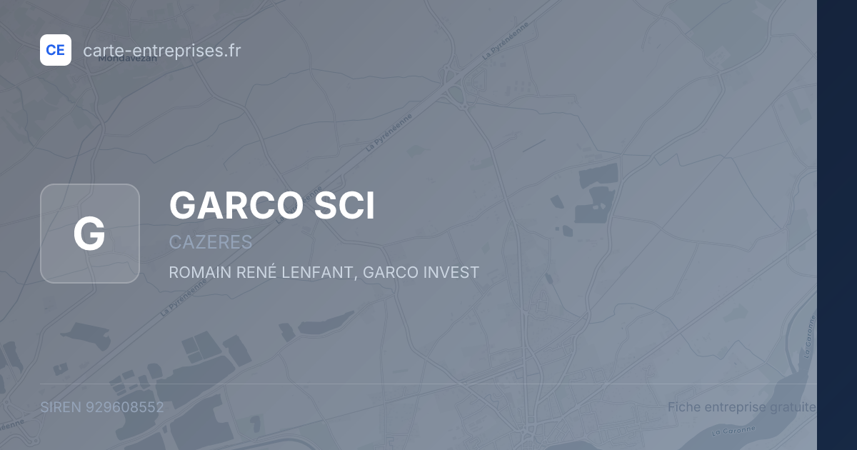 GARCO SCI — 929608552 — fiche entreprise