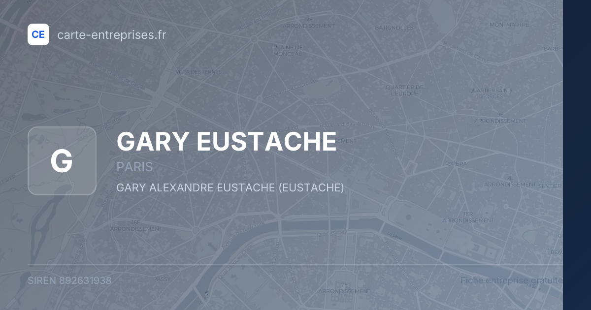 GARY EUSTACHE — 892631938 — fiche entreprise