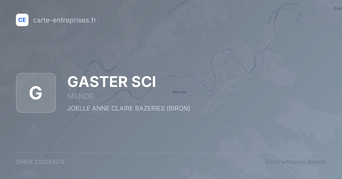 GASTER SCI — 333362218 — fiche entreprise