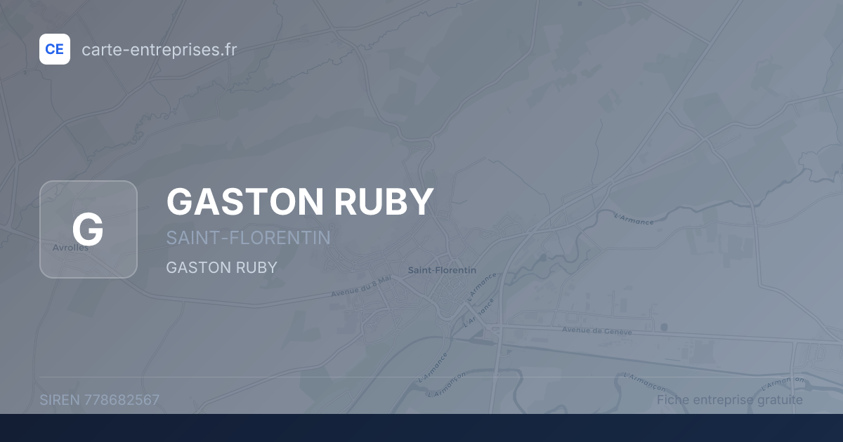 GASTON RUBY — 778682567 — fiche entreprise