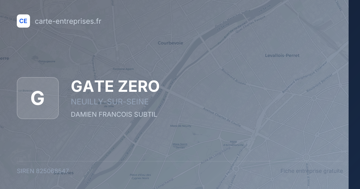 GATE ZERO — 825068547 — fiche entreprise