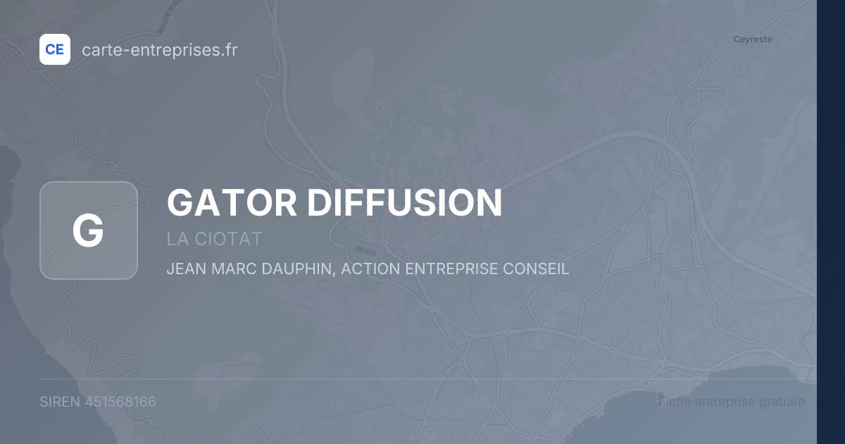GATOR DIFFUSION — 451568166 — fiche entreprise