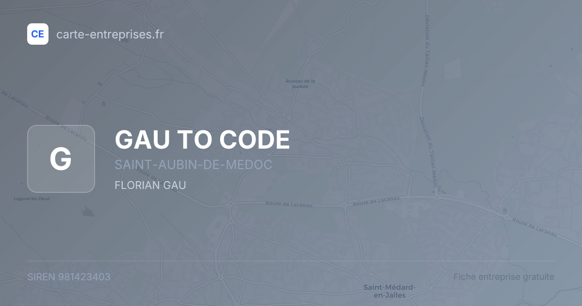 GAU TO CODE — 981423403 — fiche entreprise
