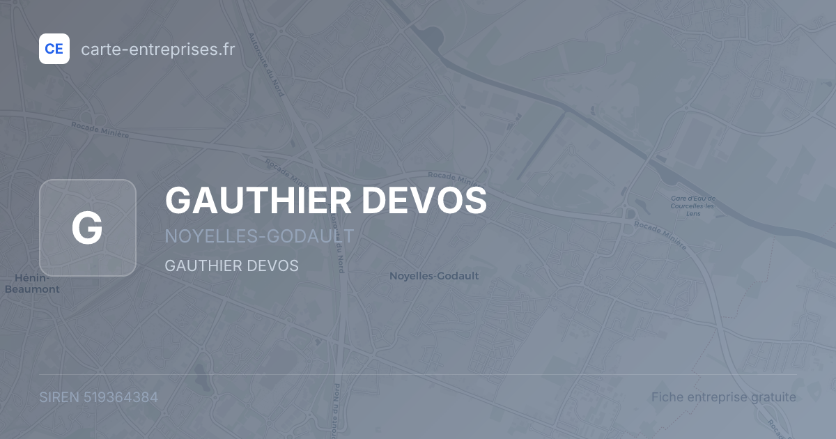 GAUTHIER DEVOS — 519364384 — fiche entreprise