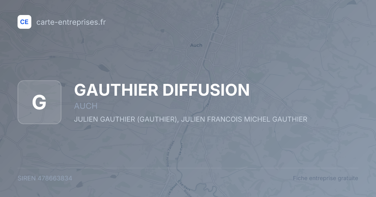 GAUTHIER DIFFUSION — 478663834 — fiche entreprise