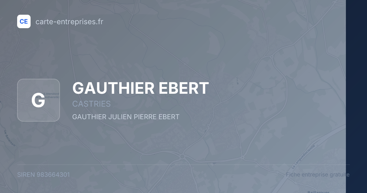 GAUTHIER EBERT — 983664301 — fiche entreprise