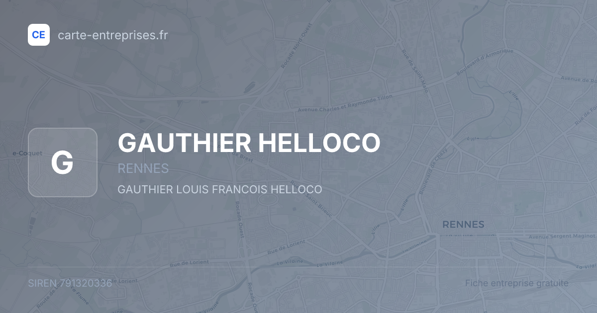 GAUTHIER HELLOCO — 791320336 — fiche entreprise
