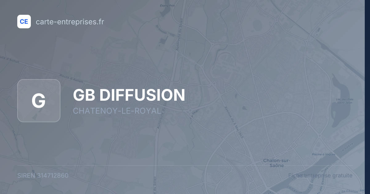 GB DIFFUSION — 314712860 — fiche entreprise