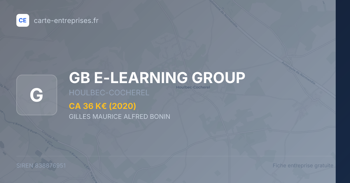GB E-LEARNING GROUP — 838876951 — fiche entreprise