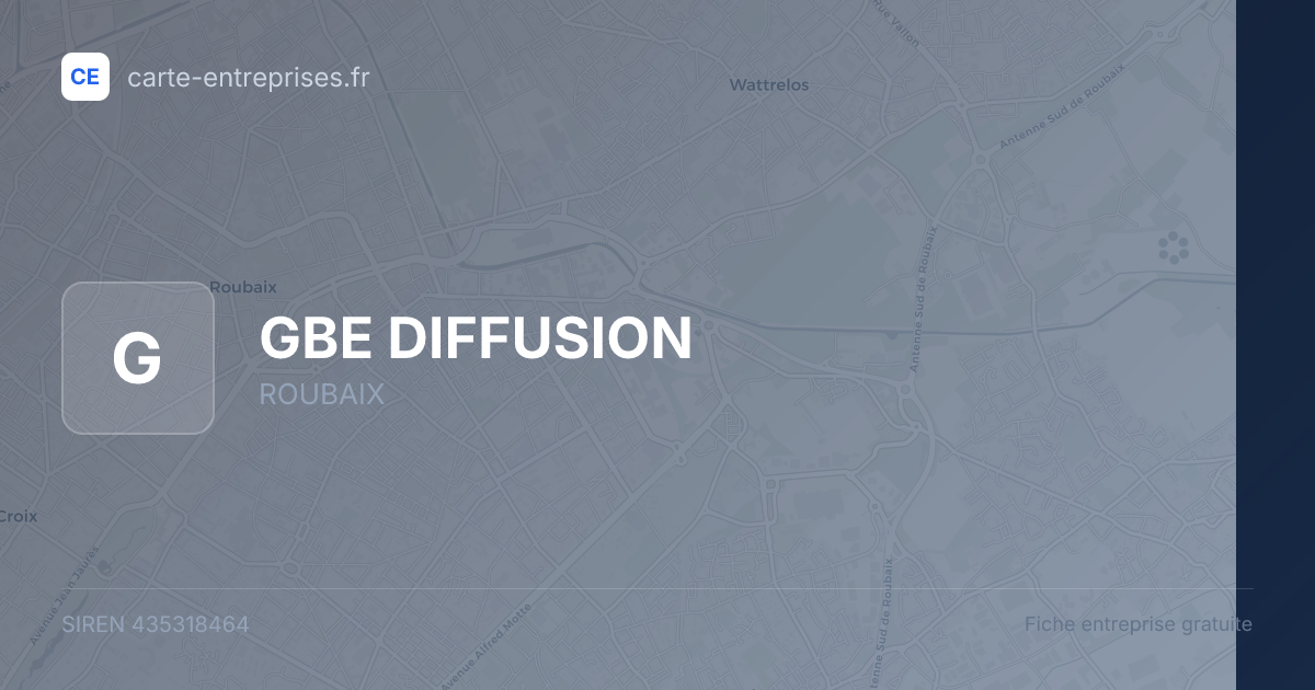 GBE DIFFUSION — 435318464 — fiche entreprise