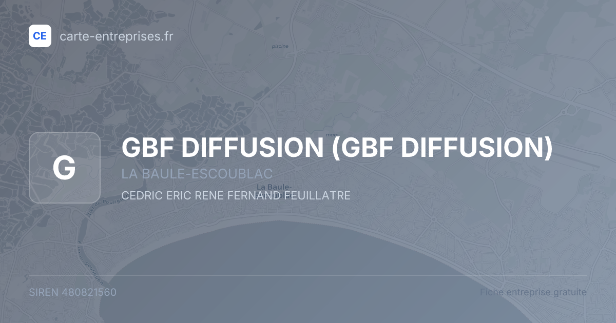 GBF DIFFUSION — 480821560 — fiche entreprise
