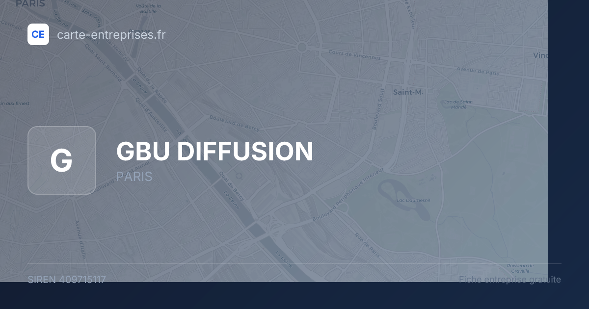 GBU DIFFUSION — 409715117 — fiche entreprise