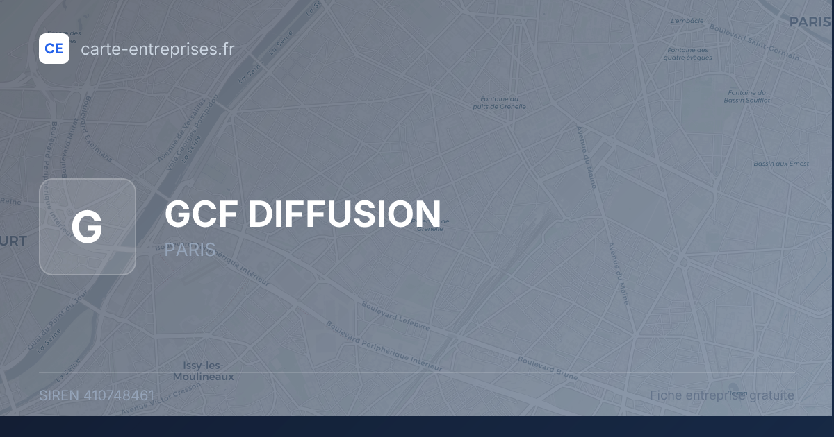 GCF DIFFUSION — 410748461 — fiche entreprise