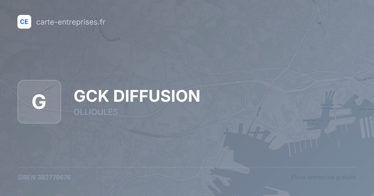 GCK DIFFUSION — 382779676 — fiche entreprise