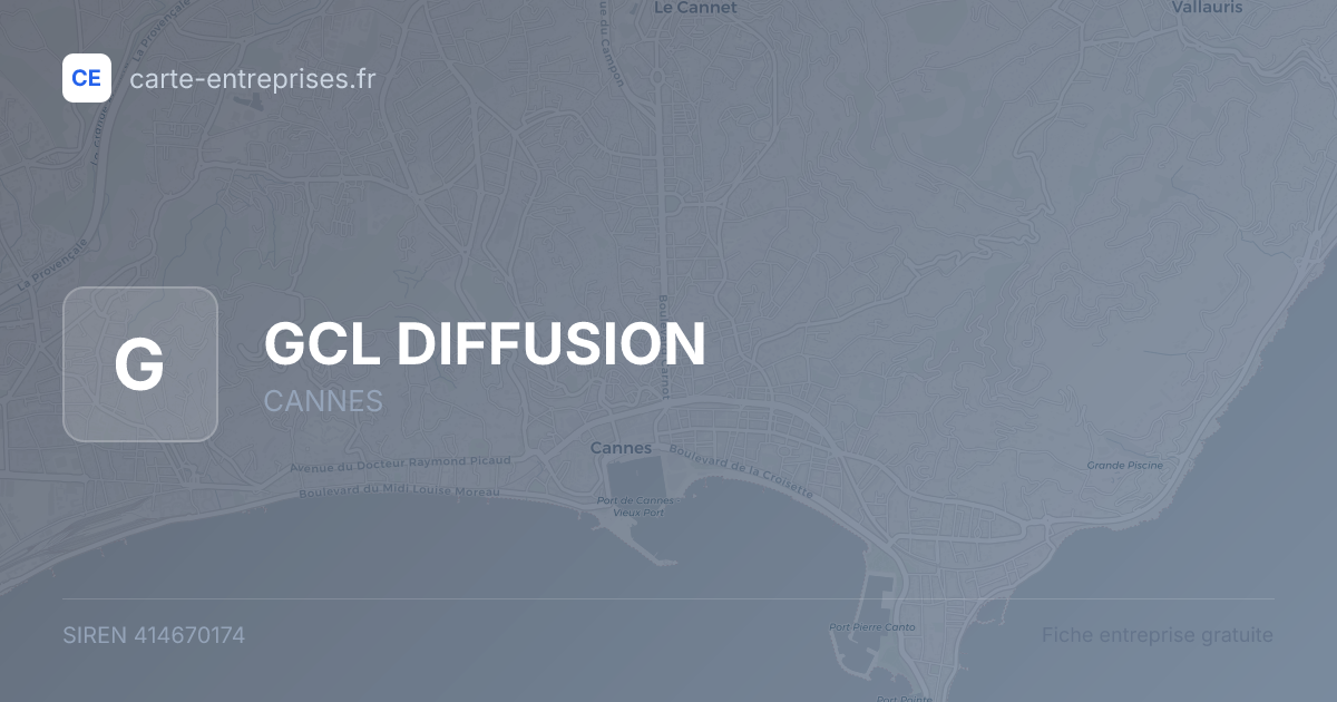 GCL DIFFUSION — 414670174 — fiche entreprise