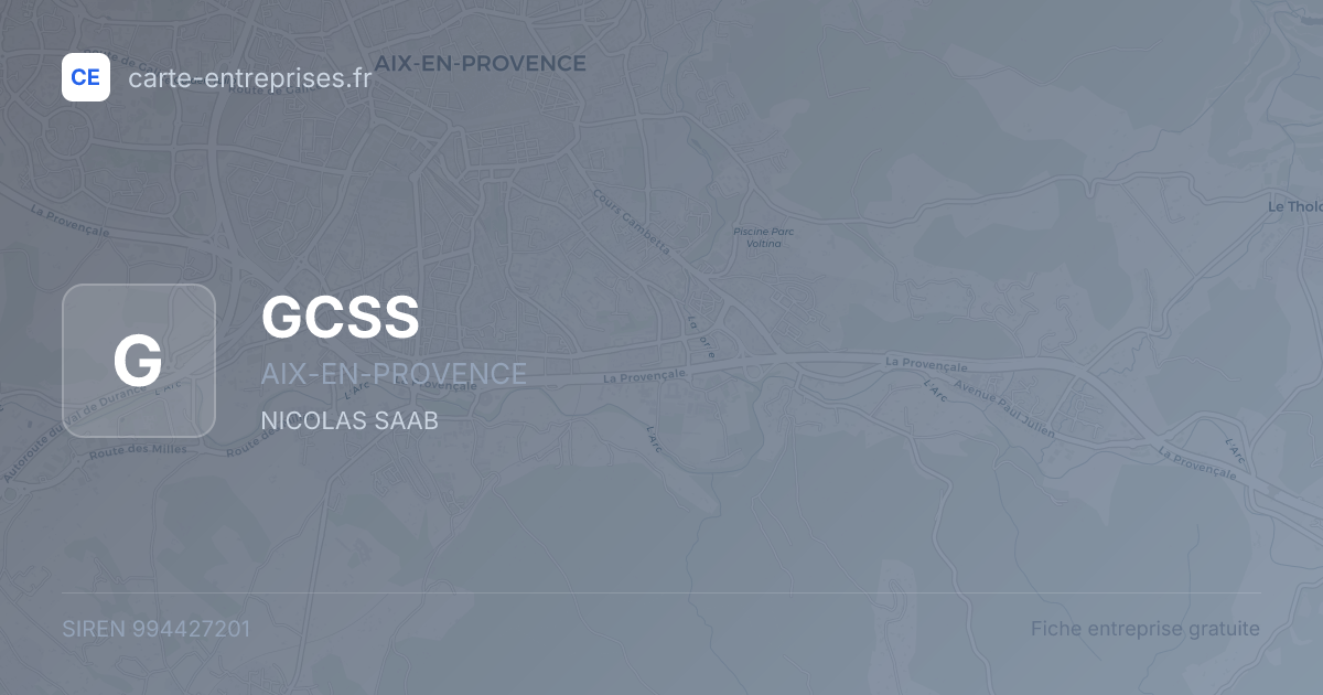 GCSS — 994427201 — fiche entreprise