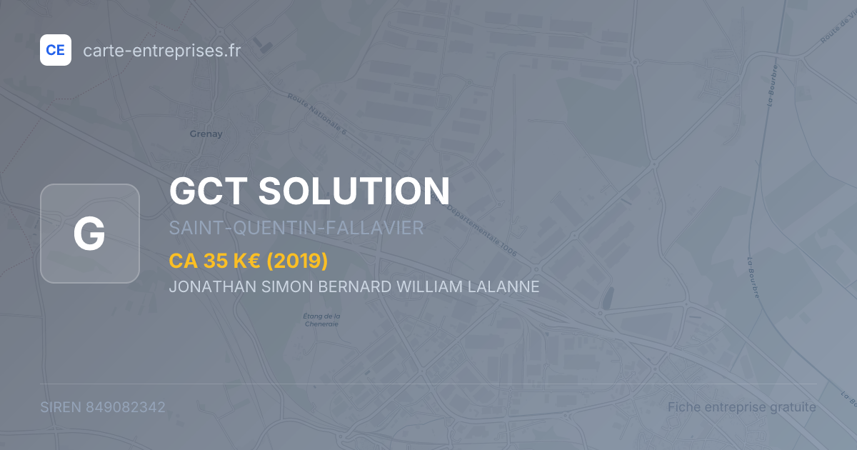 GCT SOLUTION — 849082342 — fiche entreprise