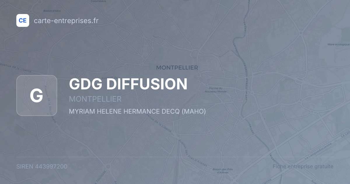 GDG DIFFUSION — 443997200 — fiche entreprise