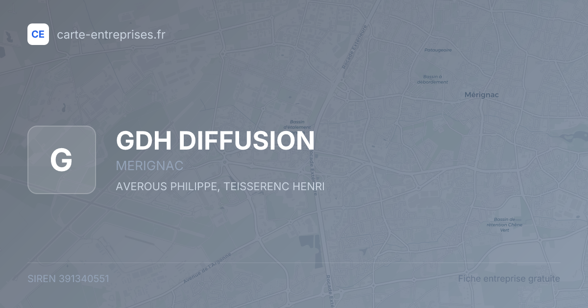 GDH DIFFUSION — 391340551 — fiche entreprise