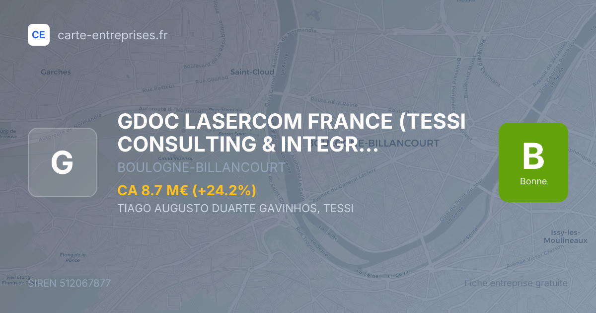 GDOC LASERCOM FRANCE (TESSI CONSULTING & INTEGRATION) — 512067877 — fiche entreprise