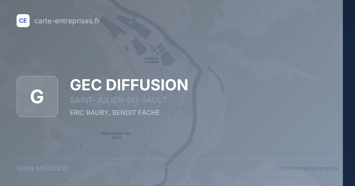 GEC DIFFUSION — 345332233 — fiche entreprise