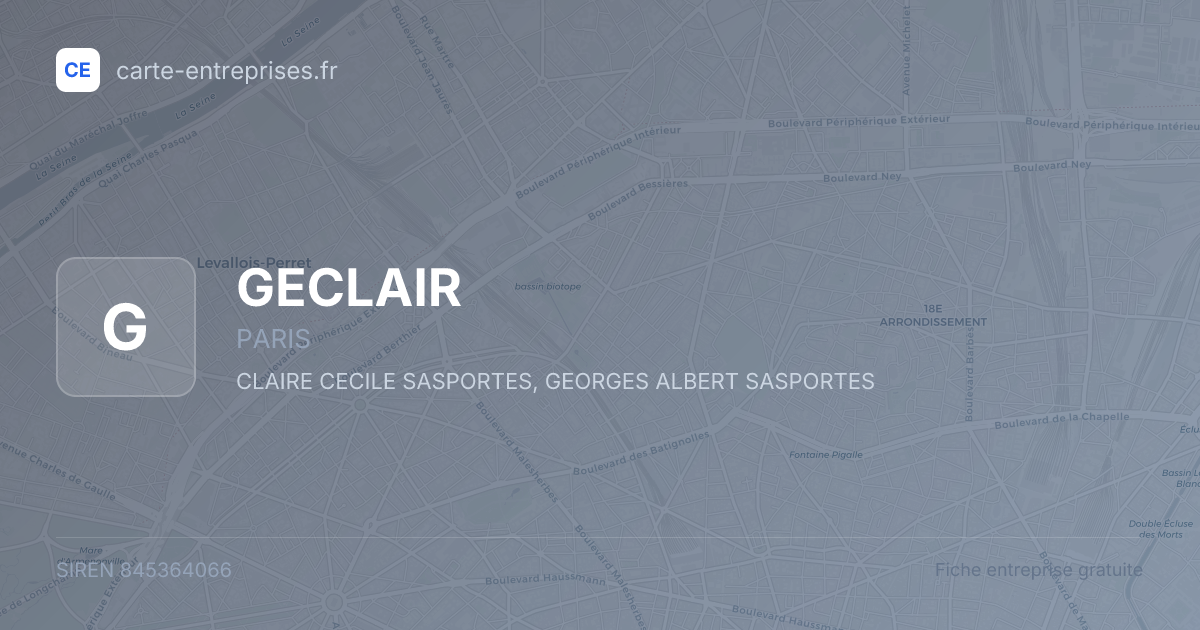 GECLAIR — 845364066 — fiche entreprise