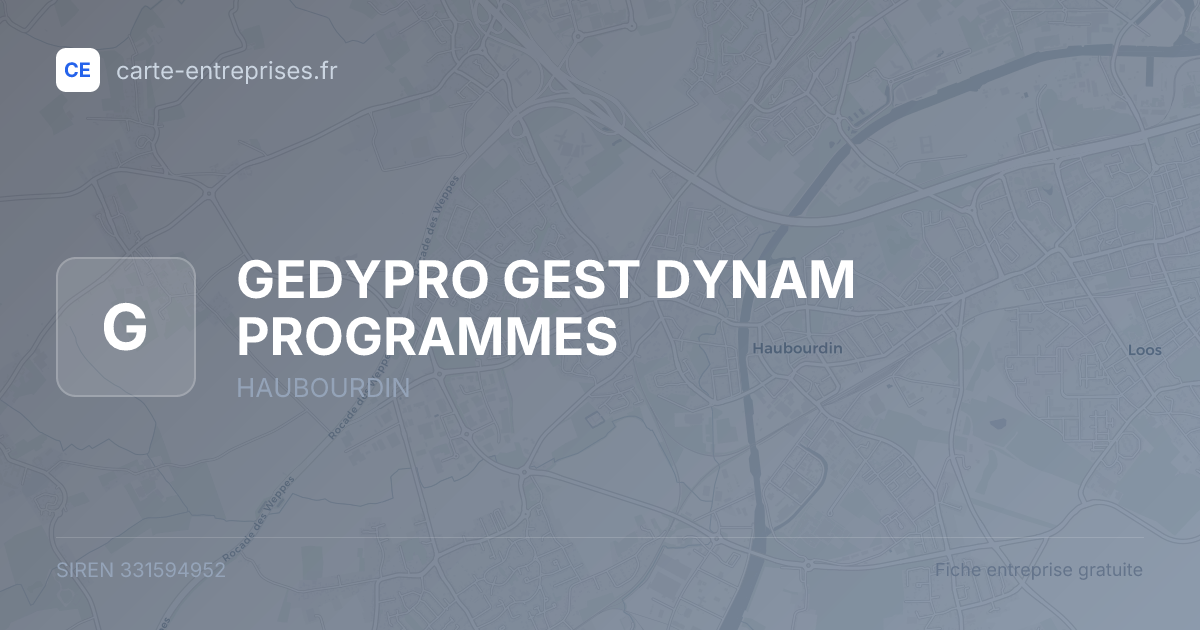 GEDYPRO GEST DYNAM PROGRAMMES — 331594952 — fiche entreprise