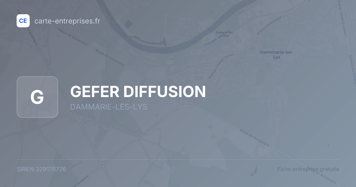 GEFER DIFFUSION — 329178776 — fiche entreprise