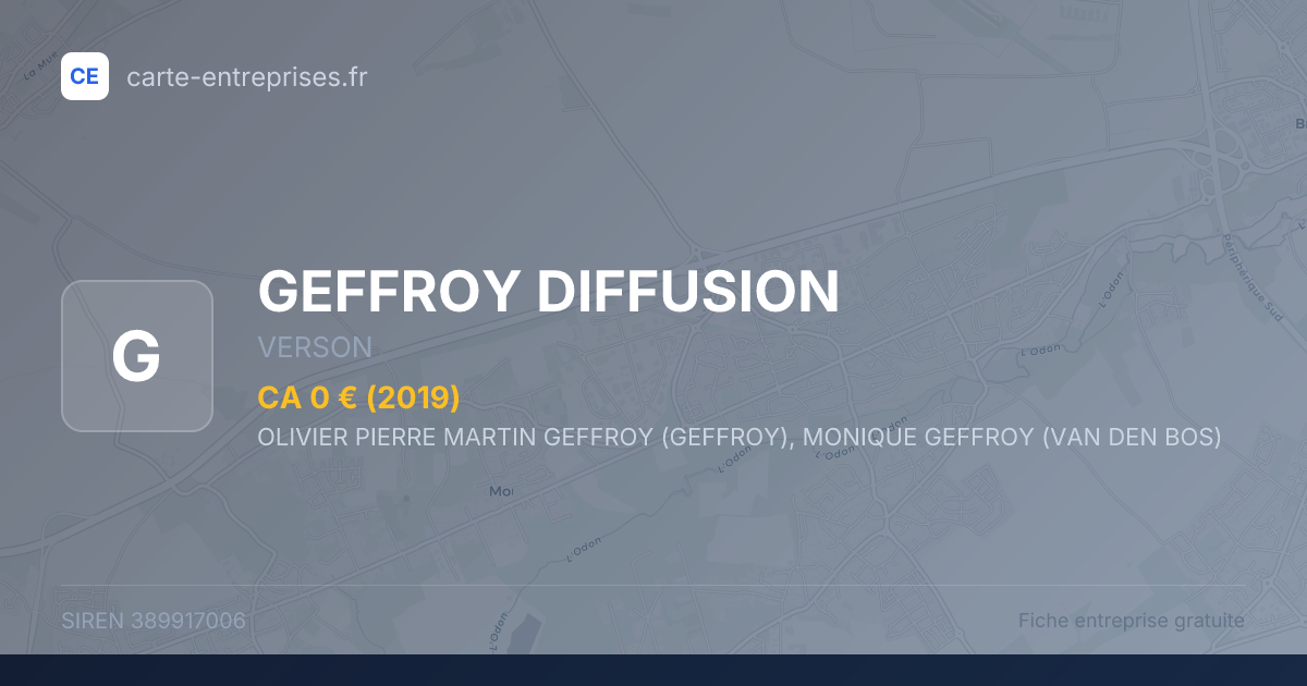 GEFFROY DIFFUSION — 389917006 — fiche entreprise