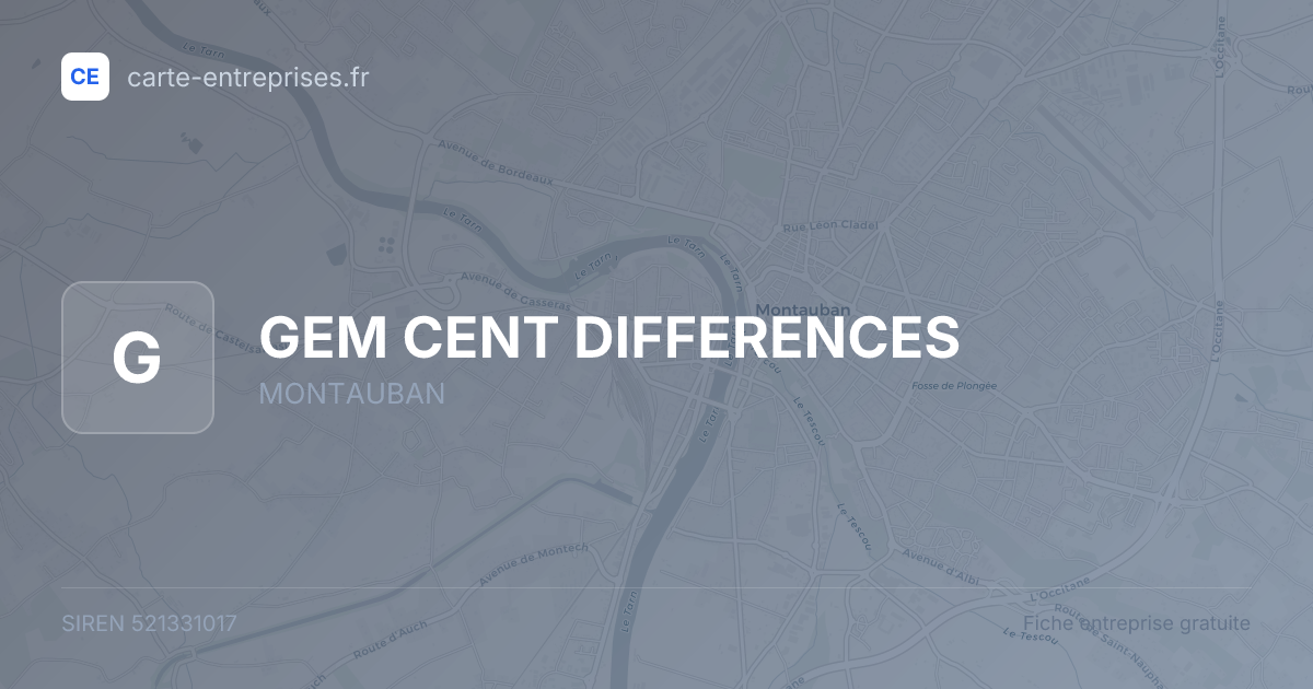 GEM CENT DIFFERENCES — 521331017 — fiche entreprise