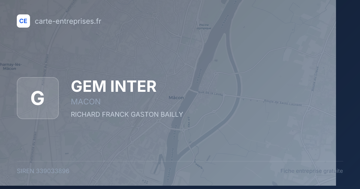 GEM INTER — 339033896 — fiche entreprise