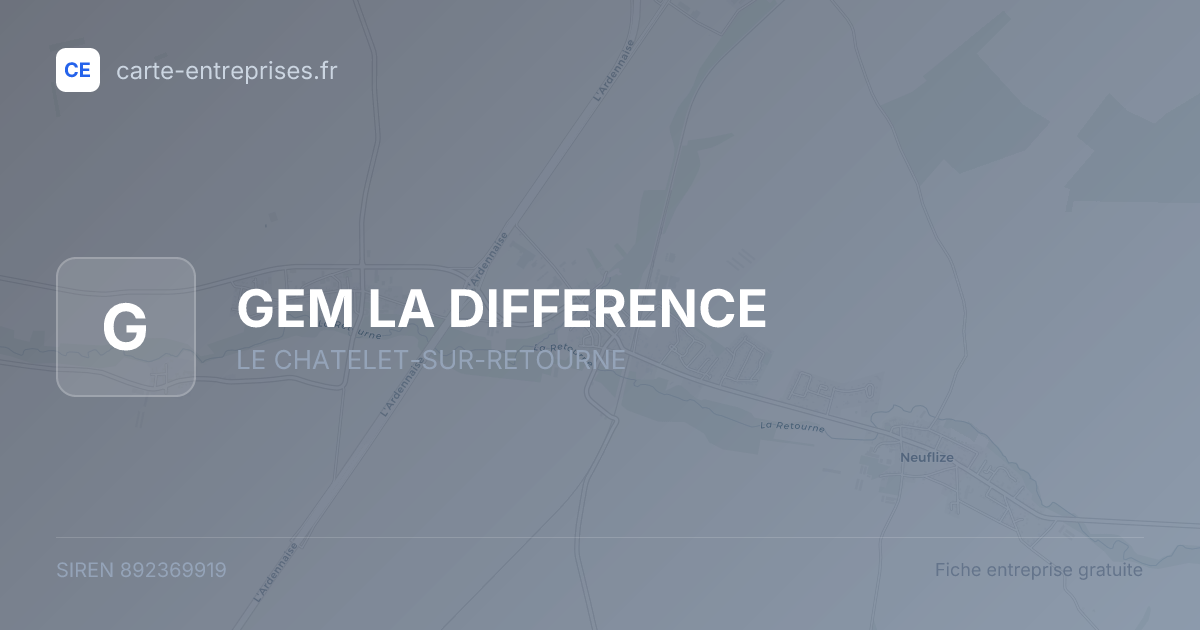 GEM LA DIFFERENCE — 892369919 — fiche entreprise