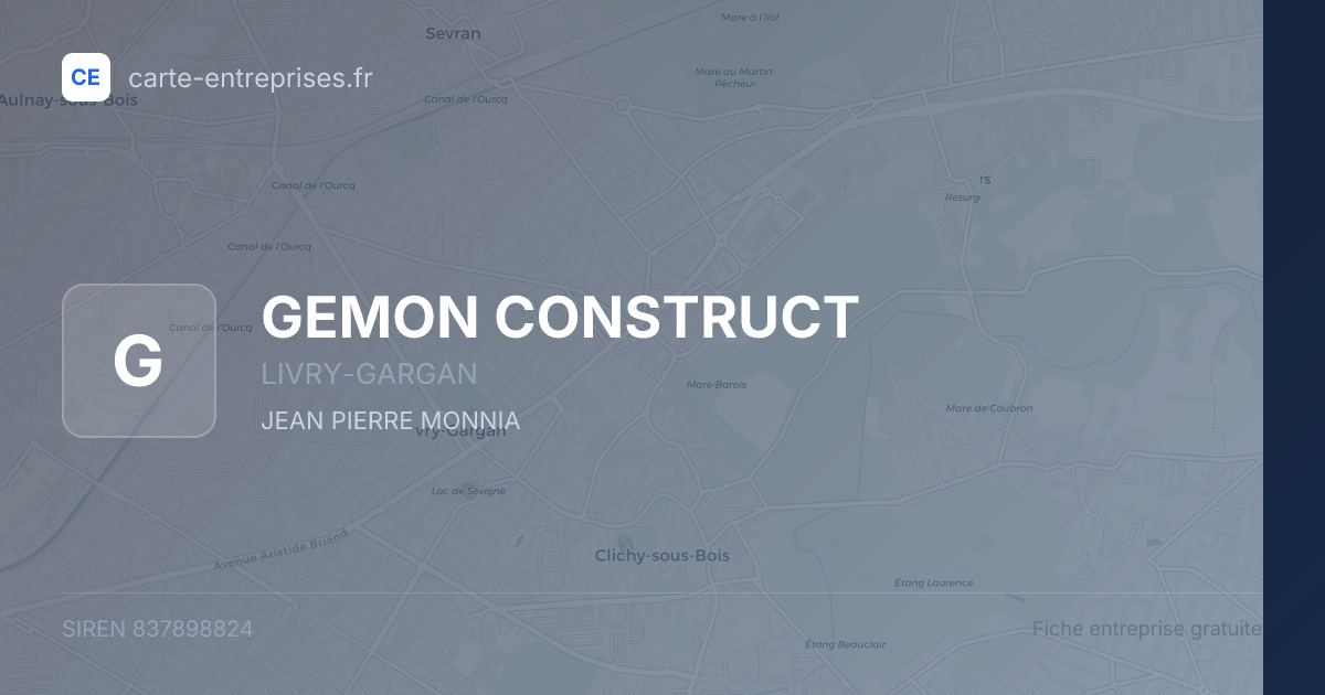 GEMON CONSTRUCT — 837898824 — fiche entreprise